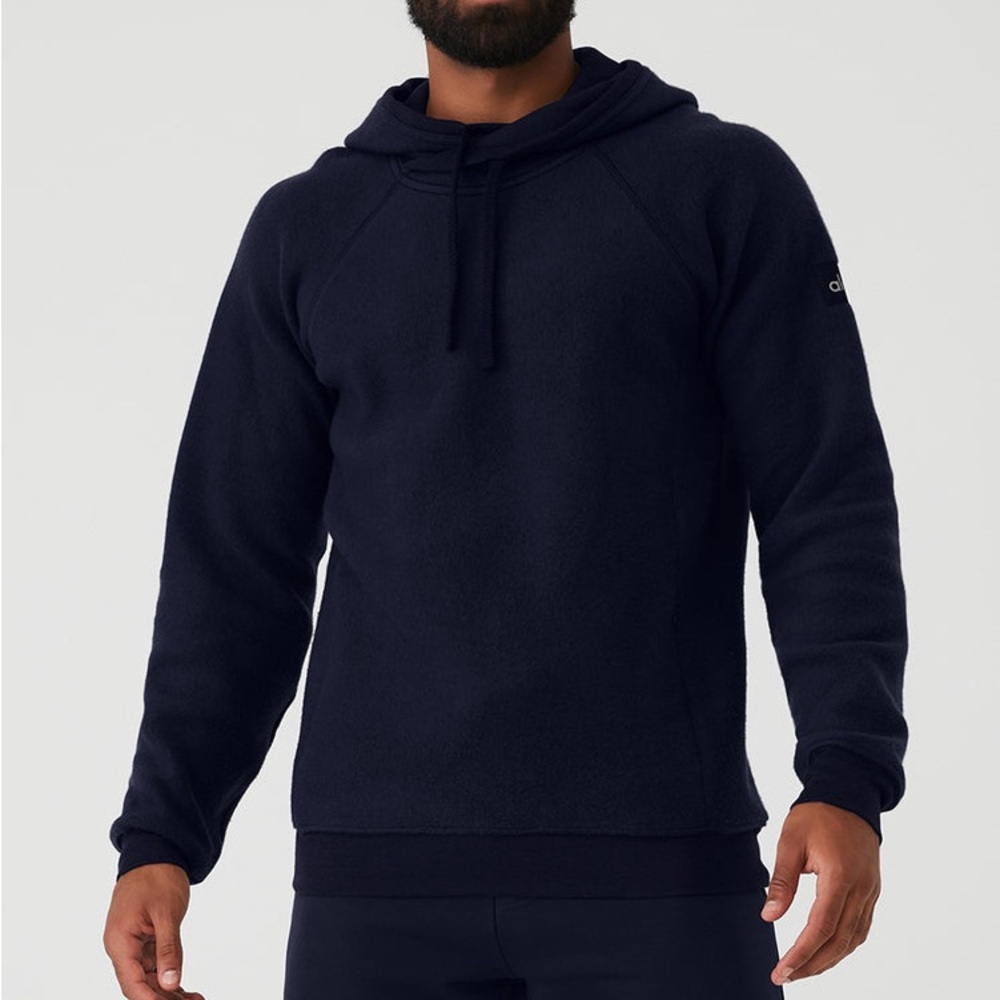ALO Yoga Triumph Hoodie True Navy Sweatshirt Relaxed Fit Pullover